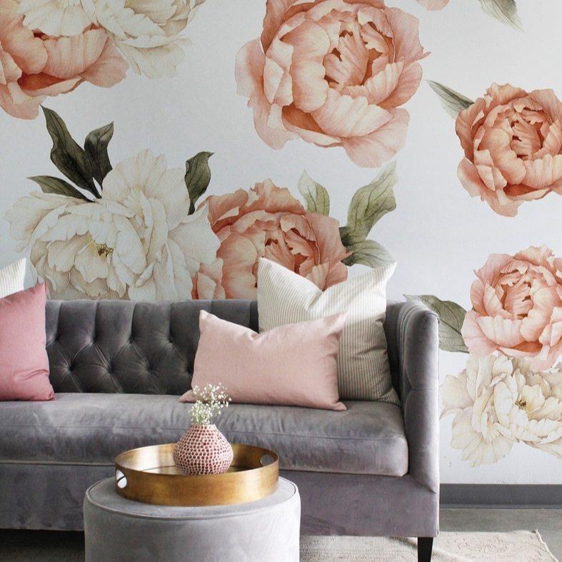 Summer Daze Peonies Wall Decals - Sample