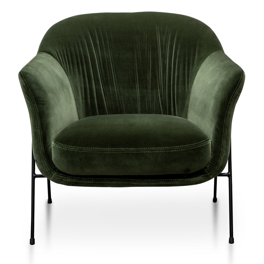 dark green velvet chair