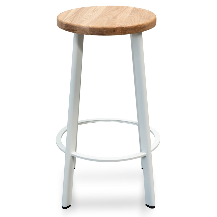 white and timber bar stools