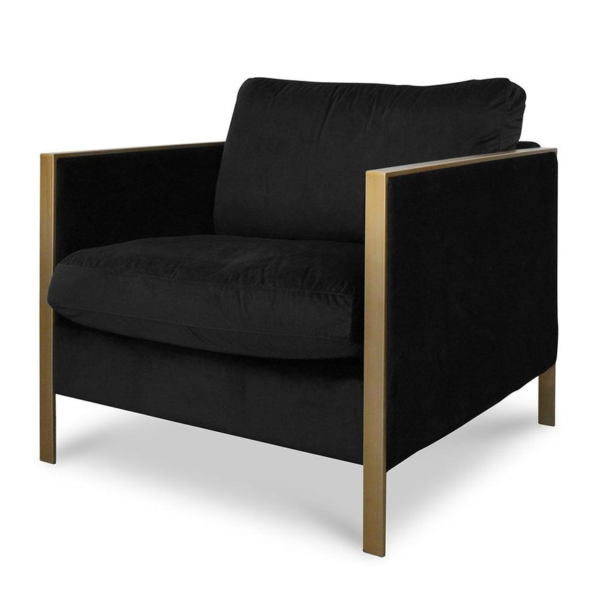 black fabric armchair