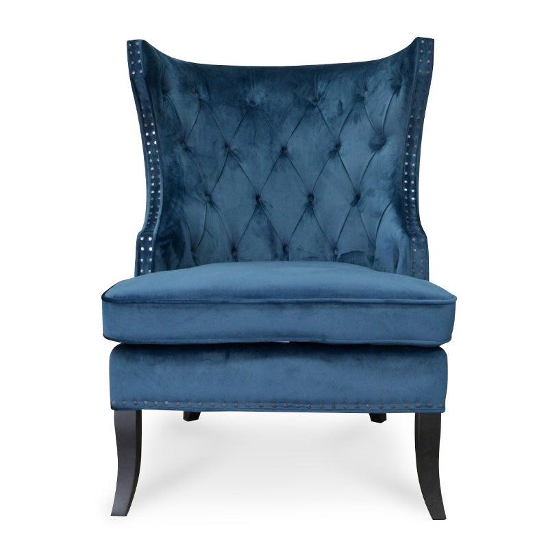 CLC2044-CA Velvet Armchair in Navy Blue | Calibre Furniture