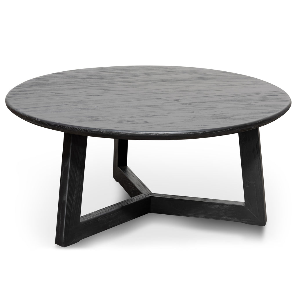 rectangular black coffee table