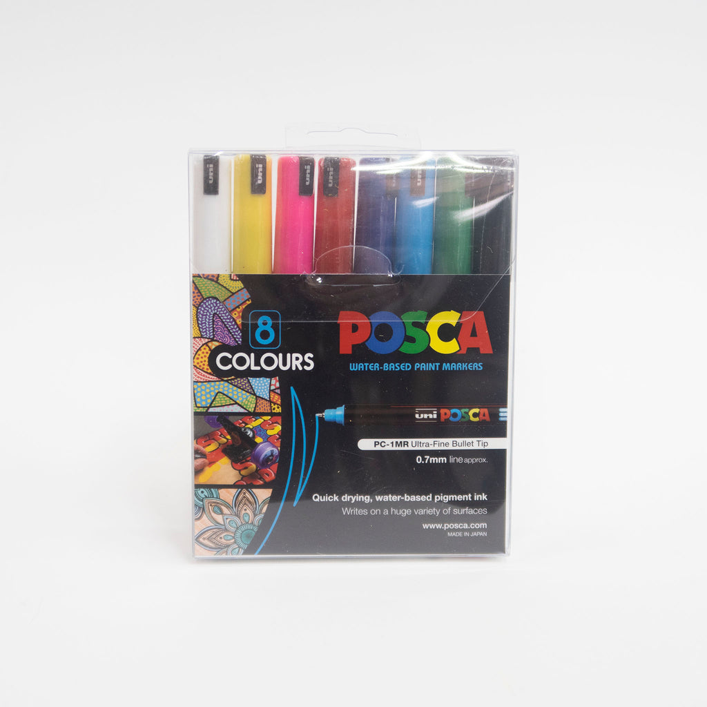 POSCA PC3M 8 Colour SPARKLING Set