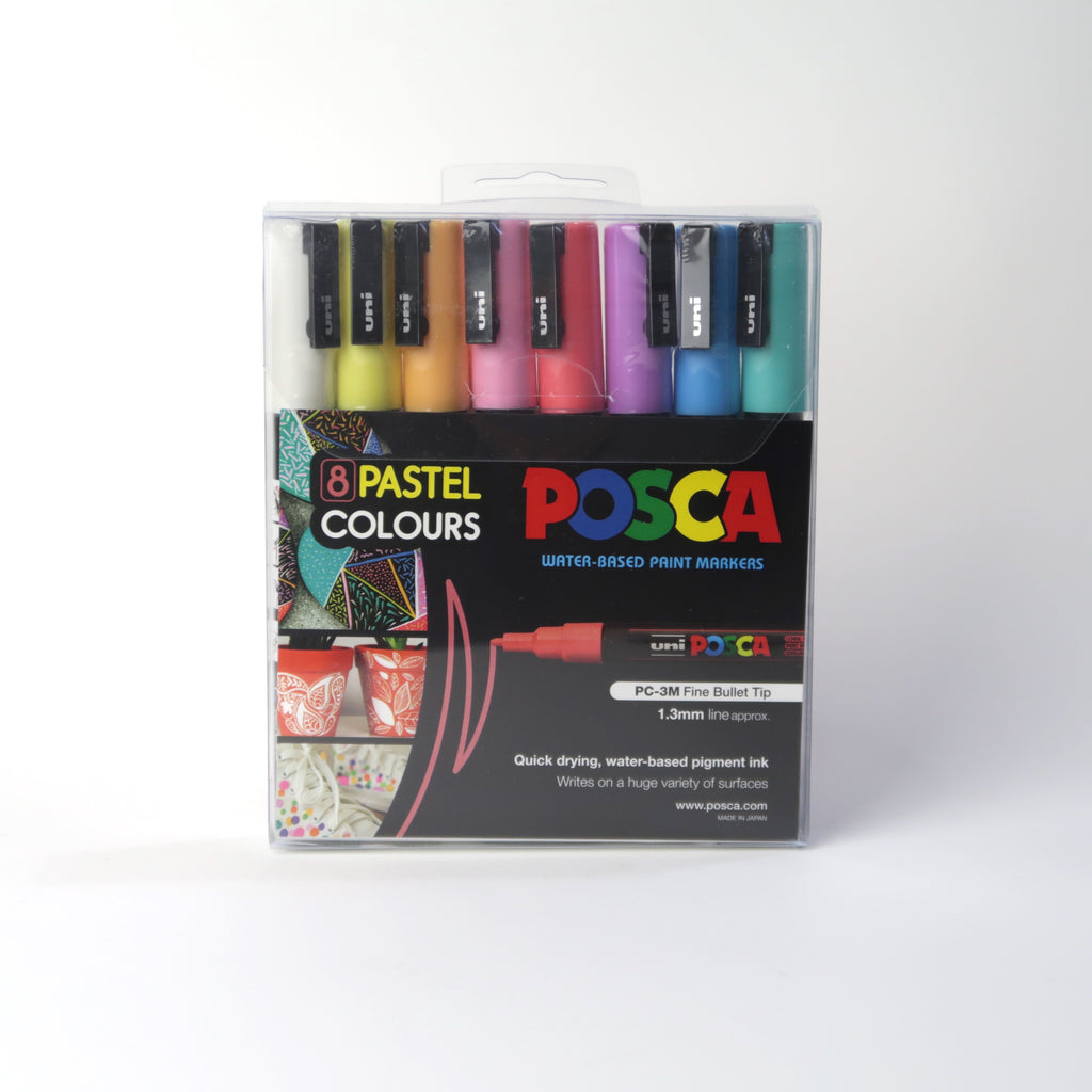 Posca Black & White Bullet Tip - Set of 6 Pens (PC-5M, PC-7M, PC-3M)