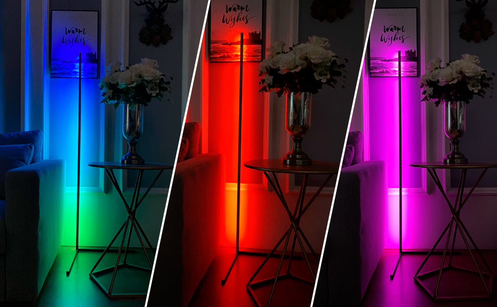 The corner lamp is an amazing lamp, a real game changer in lighting.  Colorful RGB, you can control the RGB and brightness remotely;  Remote controlled - up to 30m signal