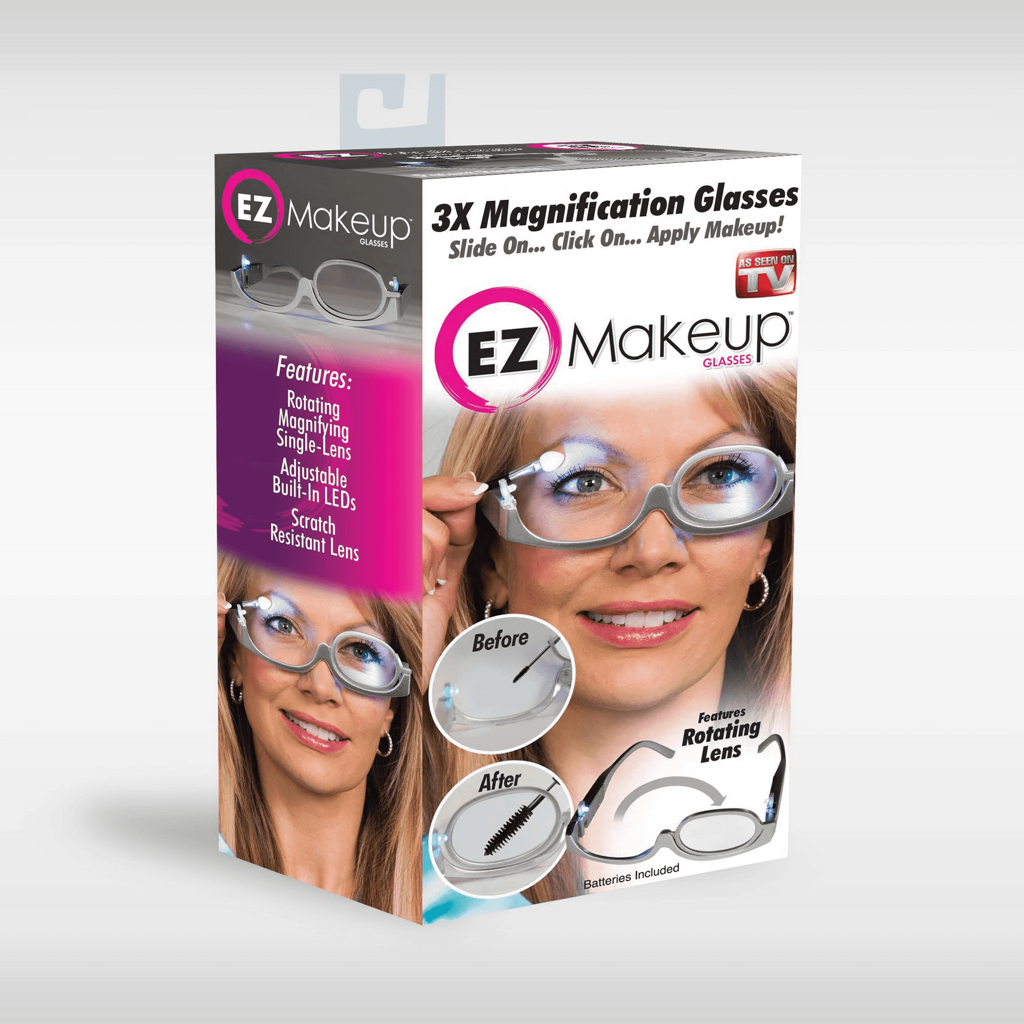 magnifying makeup glasses with a flip lens