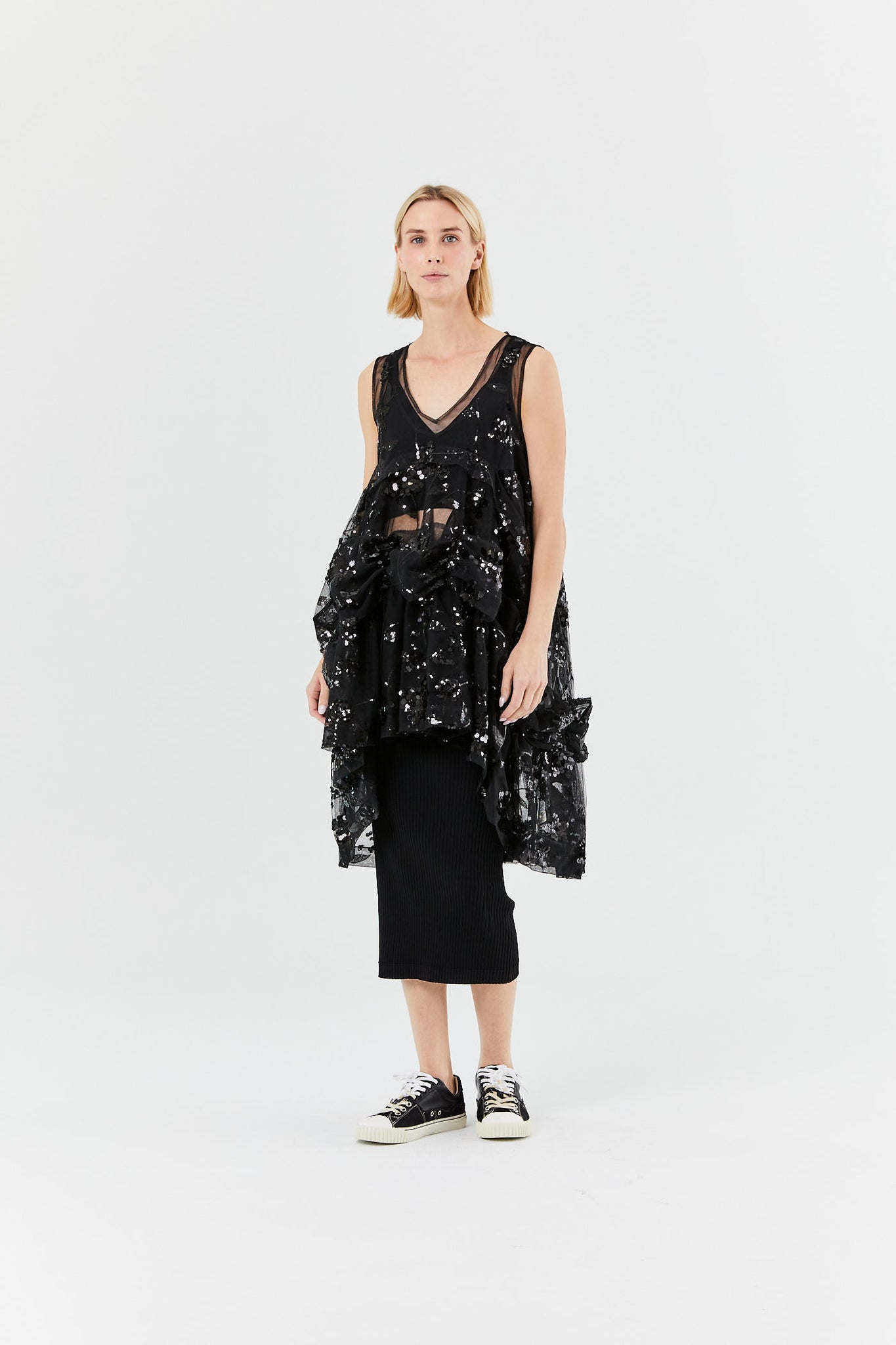 Simone Rocha】black floral ジャガード ビスチェ-