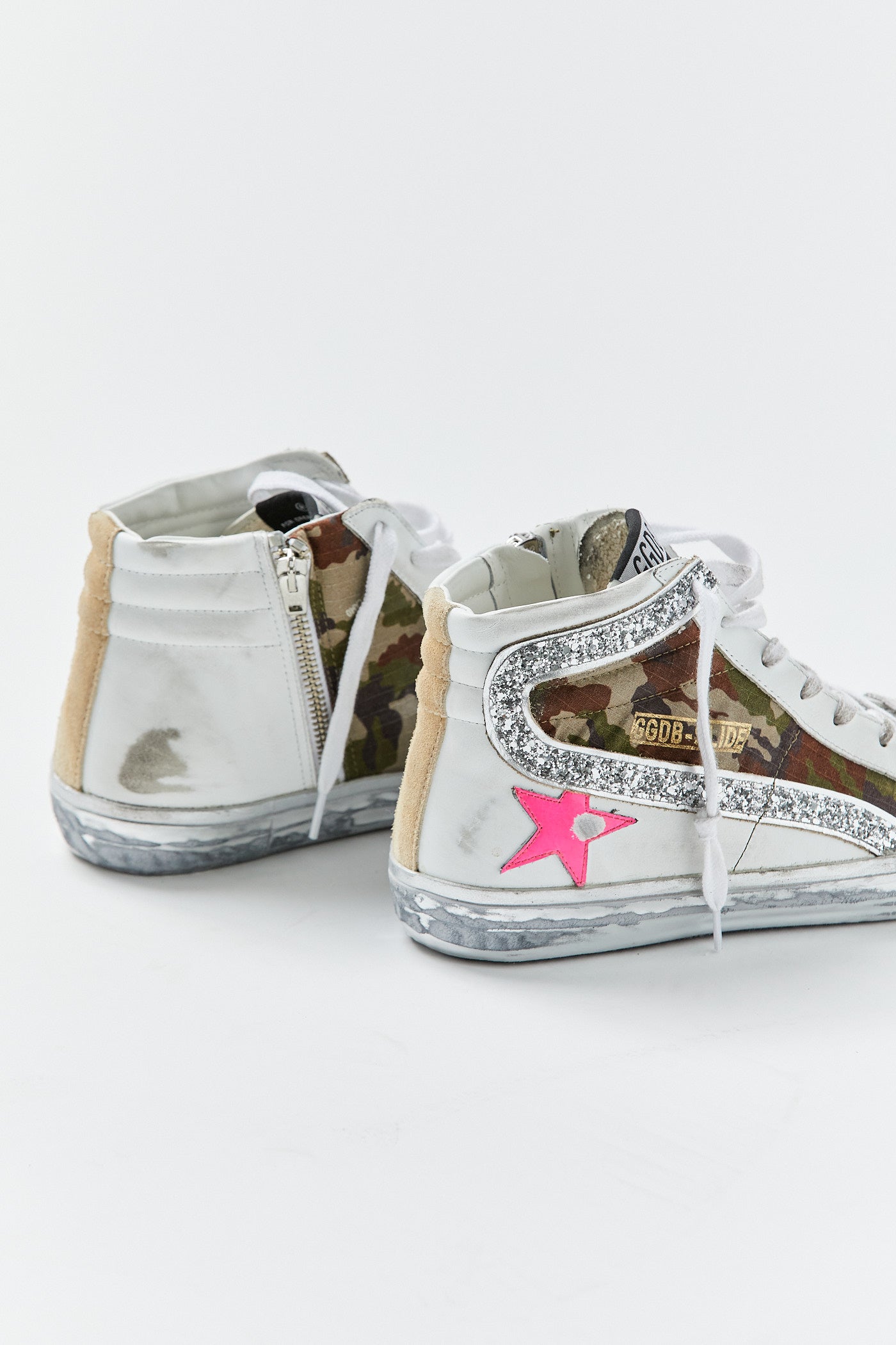 White & Camo Slide Sneaker