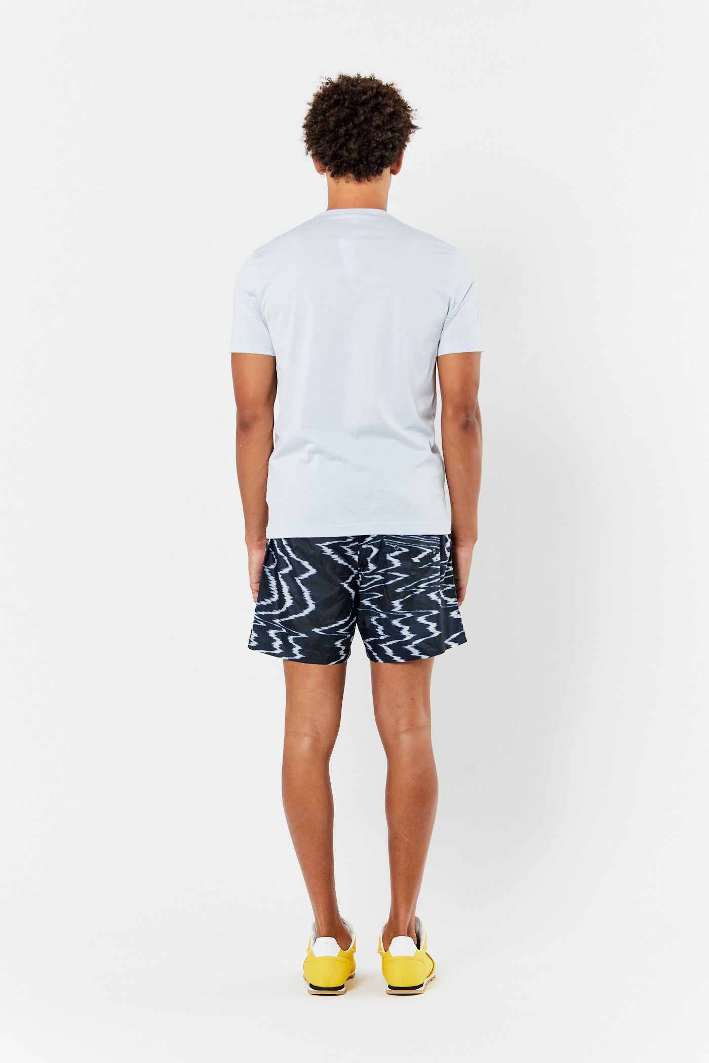 Navy Patterned Swim Shorts