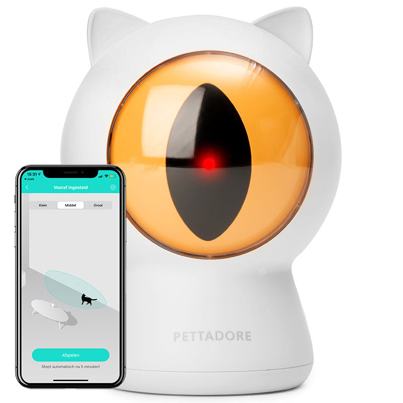 ik ontbijt vinger huis Pettadore Play Red Dot - Laser Cat Toys - Smart With Autoplay And Manual  Via App - White