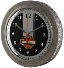 Load image into Gallery viewer, Harley-Davidson® Metal Tire Tread Bar &amp; Shield® Clock - HDX-99176.
