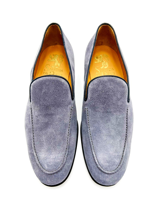 Light Blue Suede Mocassino – Sartoria Dei Duchi - Atri