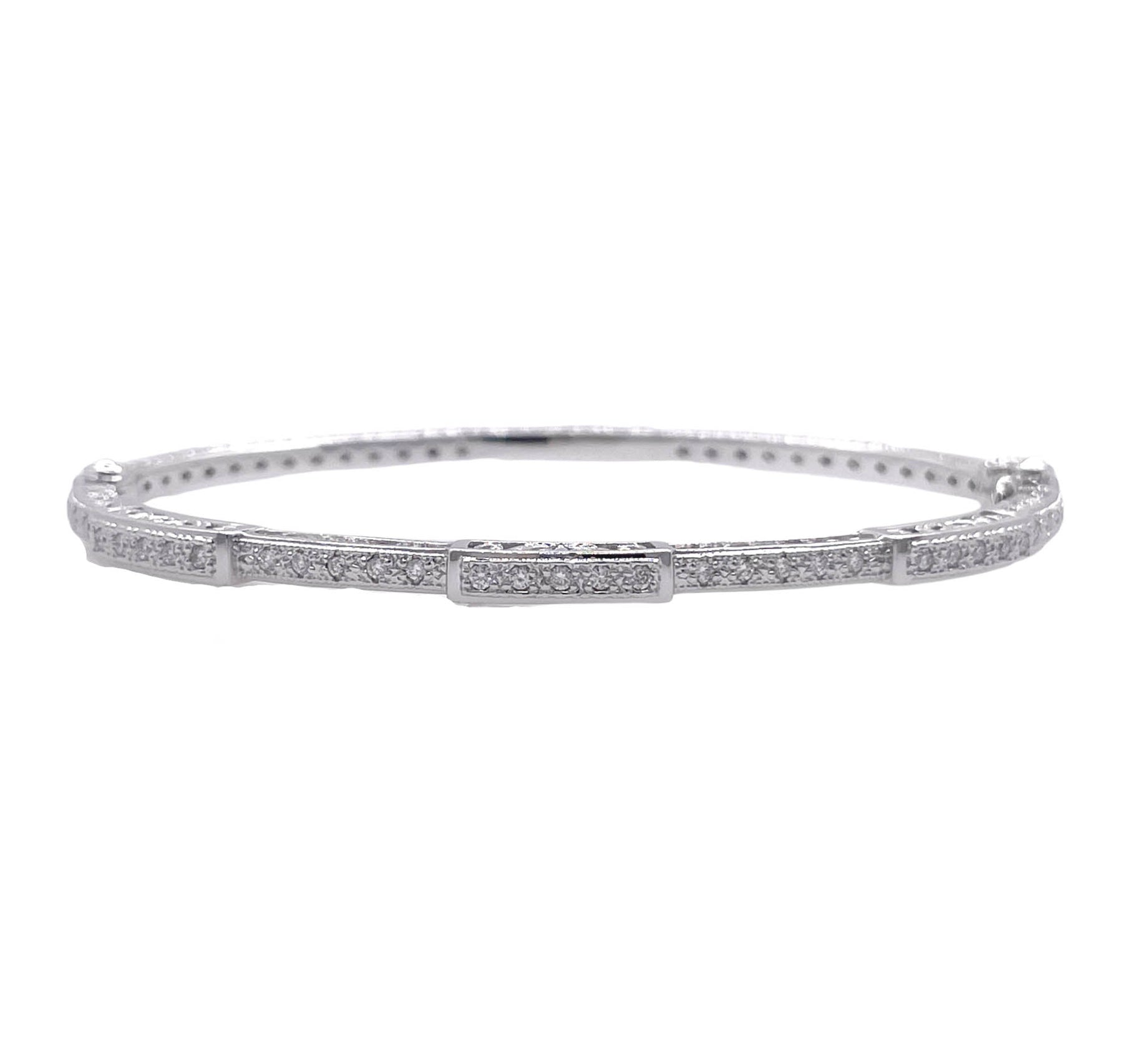 JAY FEDER 18K WHITE GOLD DIAMOND PAVE BANGLE BRACELET – Jay Feder