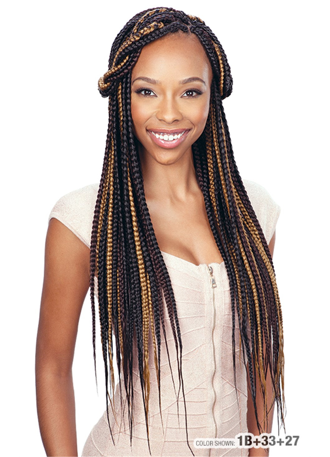  QUE KING JUMBO BRAID 6X (1B Off Black) - Freetress Synthetic  Bulk Mega Box Braiding Hair