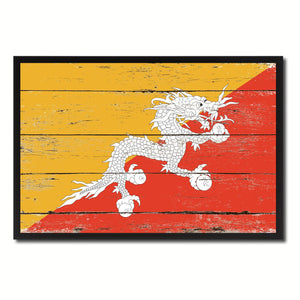 Bhutan Country National Flag Vintage Canvas Print with Picture Frame Home Decor Wall Art Collection Gift Ideas