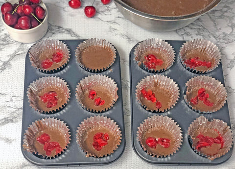 Chocolate Cherry Coffee Cupcakes