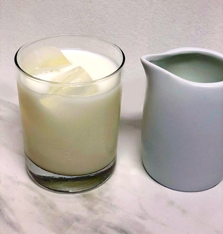 cup of milk and ice