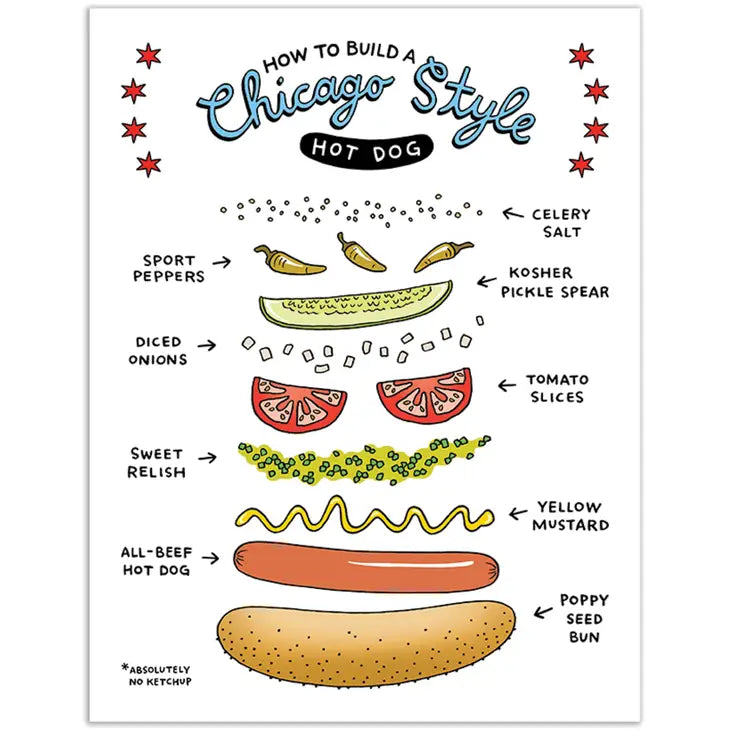 The Found | Chicago Style Hot Dog Blank Cards (8 Pack)