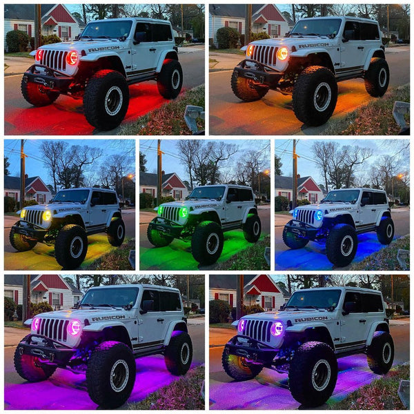 Offroad Underbody RGBW LED Rock Lights for Jeep Harley Truck ATV