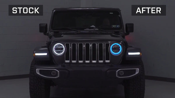 9 inch LED Headlights for Jeep Wrangler JL Gladiator JT installation