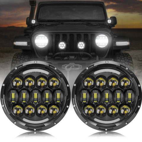 7 Inch High Low Beam Headlight for Wrangler with White Angel Eye