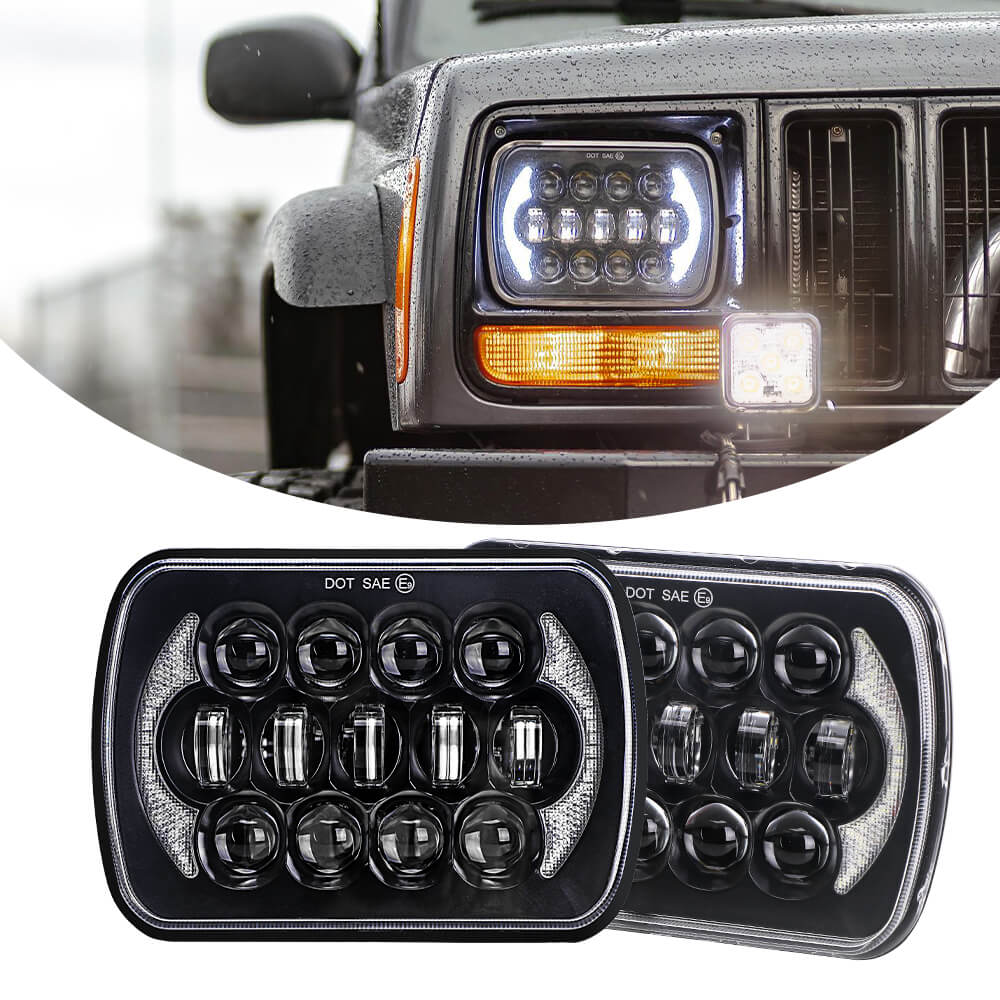 105W 5×7 inch Rectangular LED Headlight for Jeep XJ | LOYO LED Light –  loyolight