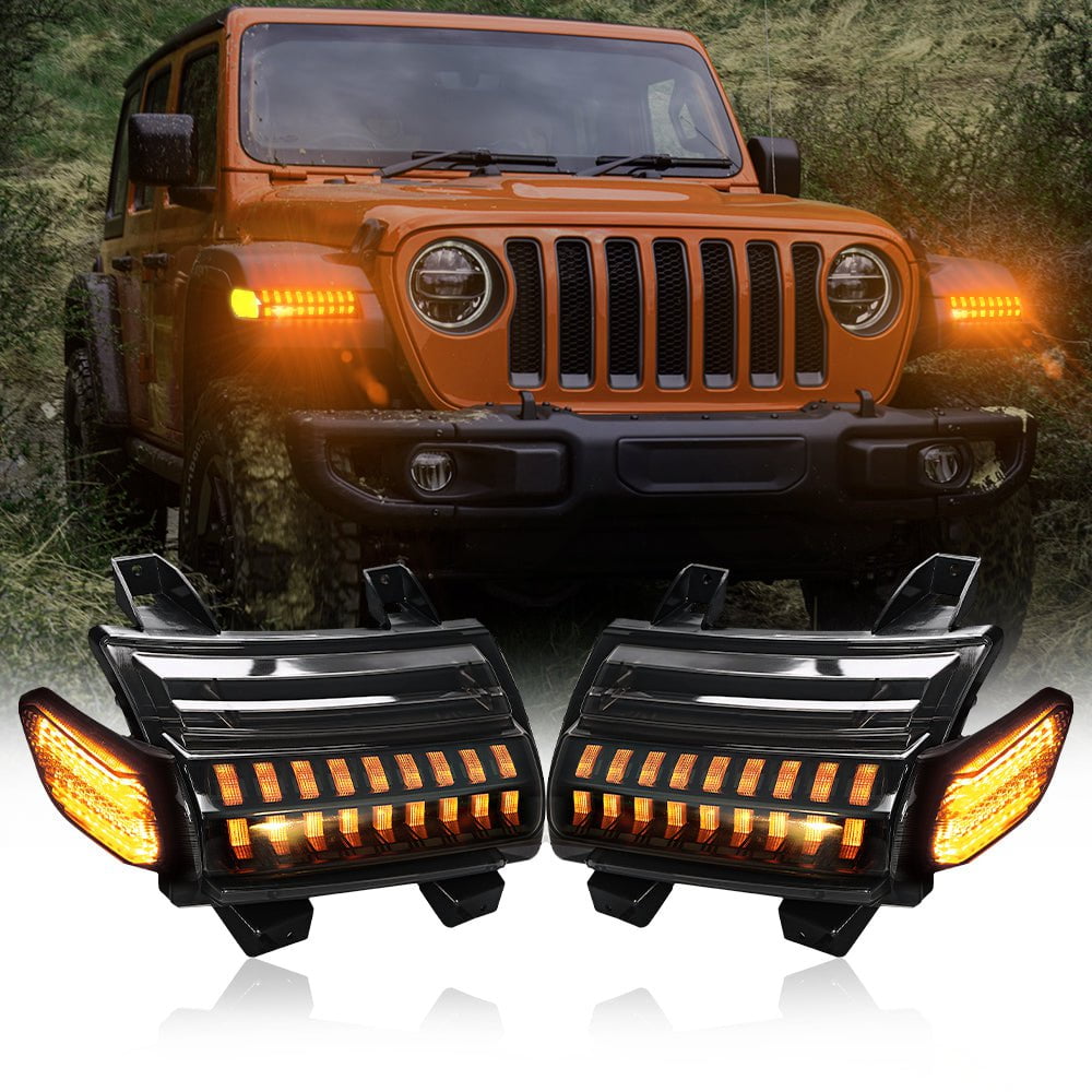 Jeep JL LED Fender Lights Front Turn Signal DRL for 2018+ – loyolight