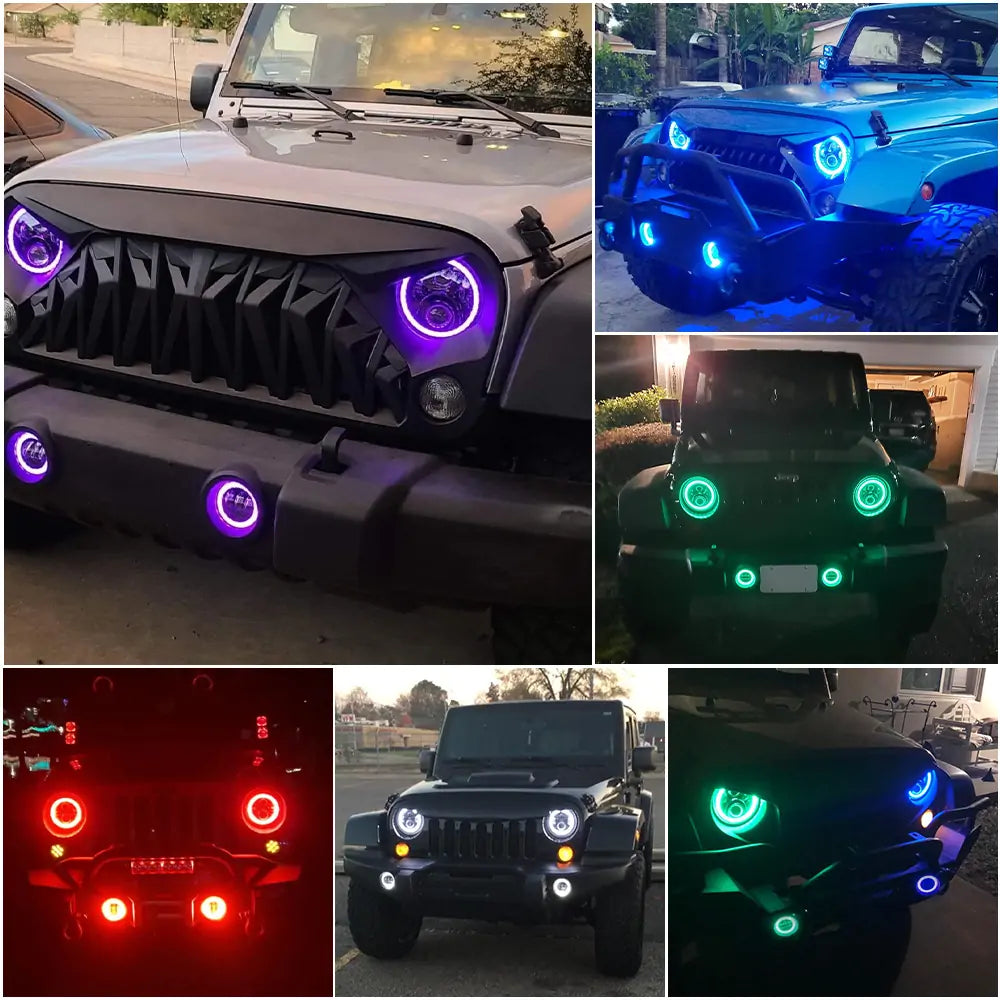 Angel Eyes & Halo Lights for Cars | Jeep Headlight and Fog Light Set –  loyolight
