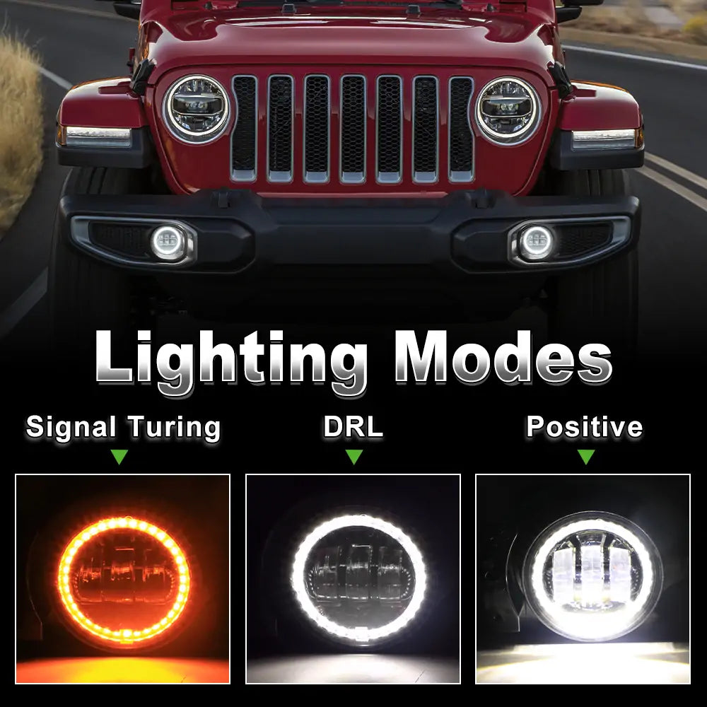 LED Fog Lights Halo Angel Eyes Turn Signal for Jeep JL – loyolight