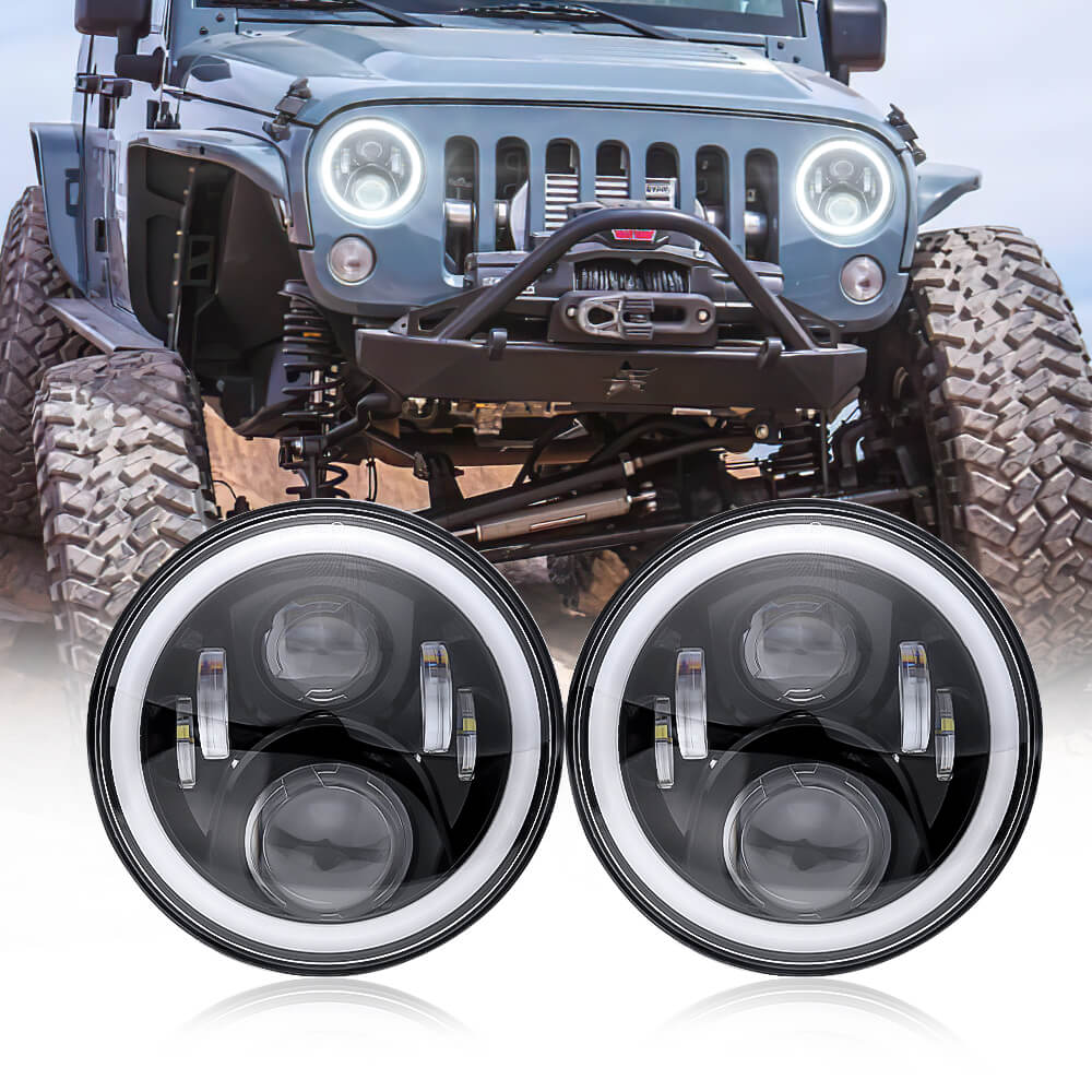 7 Inch Headlight With Halo Ring for Jeep Wrangler | LOYO LED Lights –  loyolight