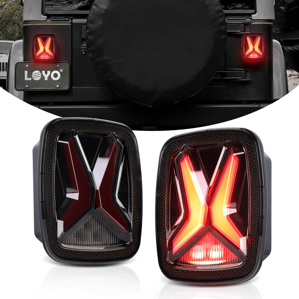 Newest Design - X Shaped LED Tail Lights Kit for Jeep Wrangler TJ YJ CJ -  LOYO – loyolight