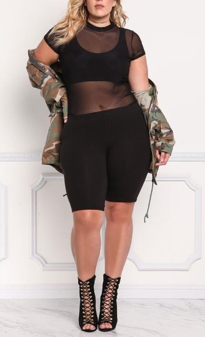 plus size biker short outfits