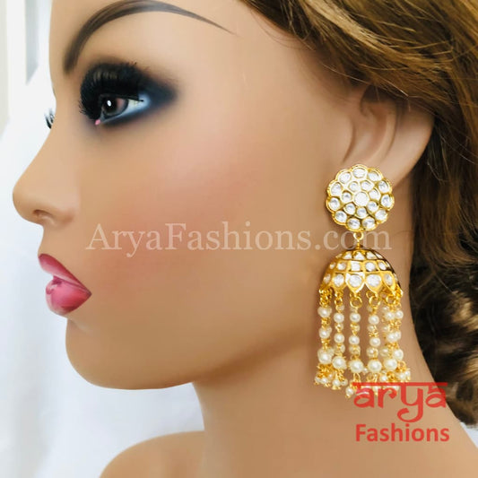 Kundan Jhumka Earrings – Hirapanna Jewellers