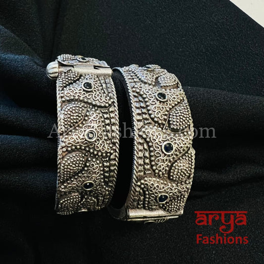 Buy TEEJH seema Silver Oxidized Bracelet Cuff for Women at Amazon.in