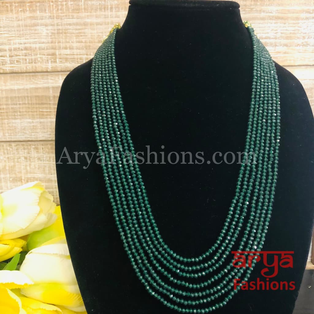 emerald green beads necklace