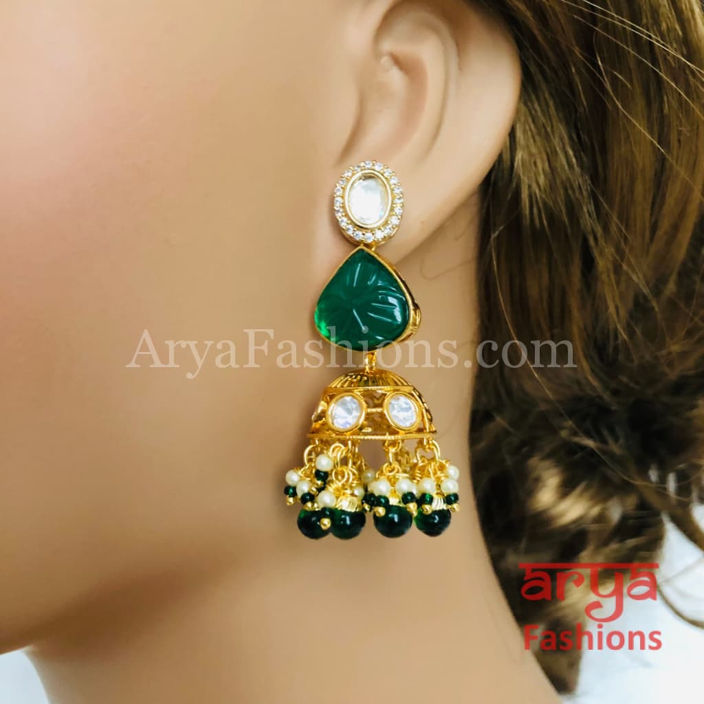 kundan earrings jhumkas