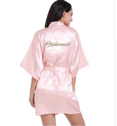 Bridal Party Robe Letter Bride on the Robe Back Satin