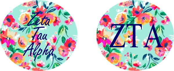 Zeta Tau Alpha Floral Printed Button