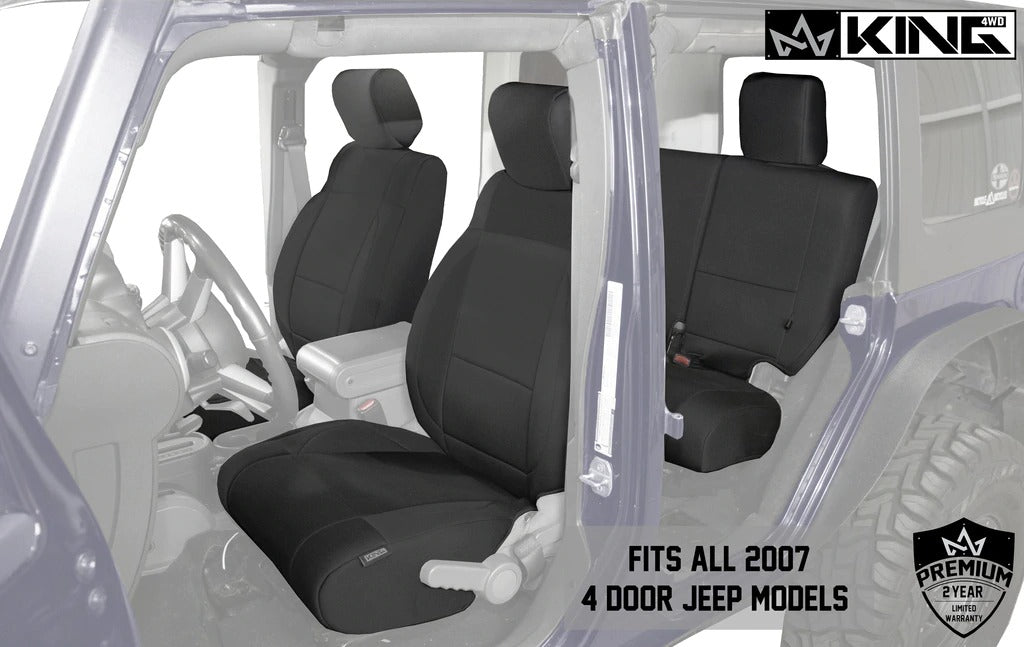 King 4WD Premium Seat Cover Jeep Wrangler JK Unlimited 4 Door 2007 - Rugged  Outlander