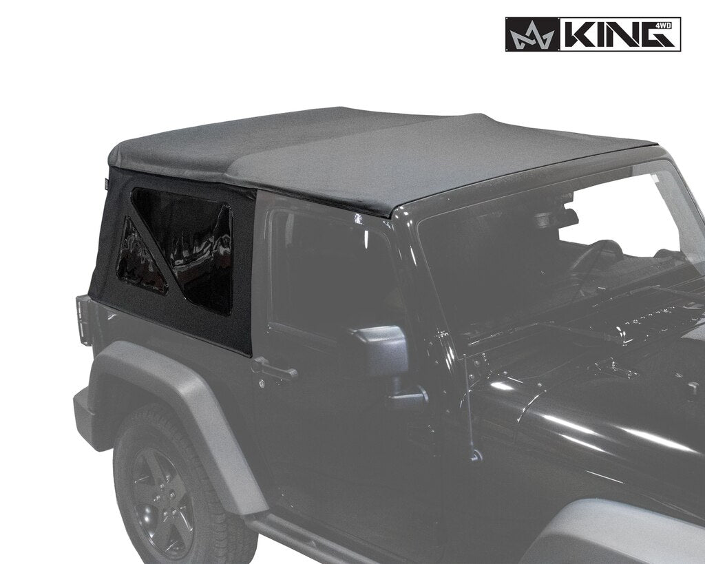 King 4WD Replacement Soft Top Jeep Wrangler JK 2 Door 2010-18, Tinted -  Rugged Outlander