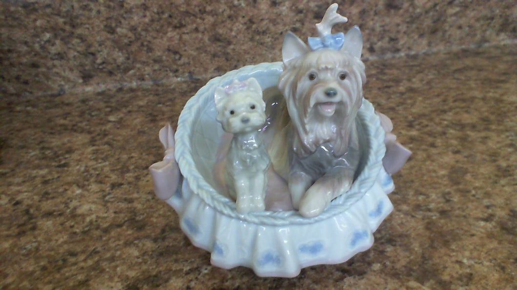 LLADRO Our Cozy Home YORKSHIRE TERRIERS Figurine # 6469 RETIRED - King's Estates Sales 