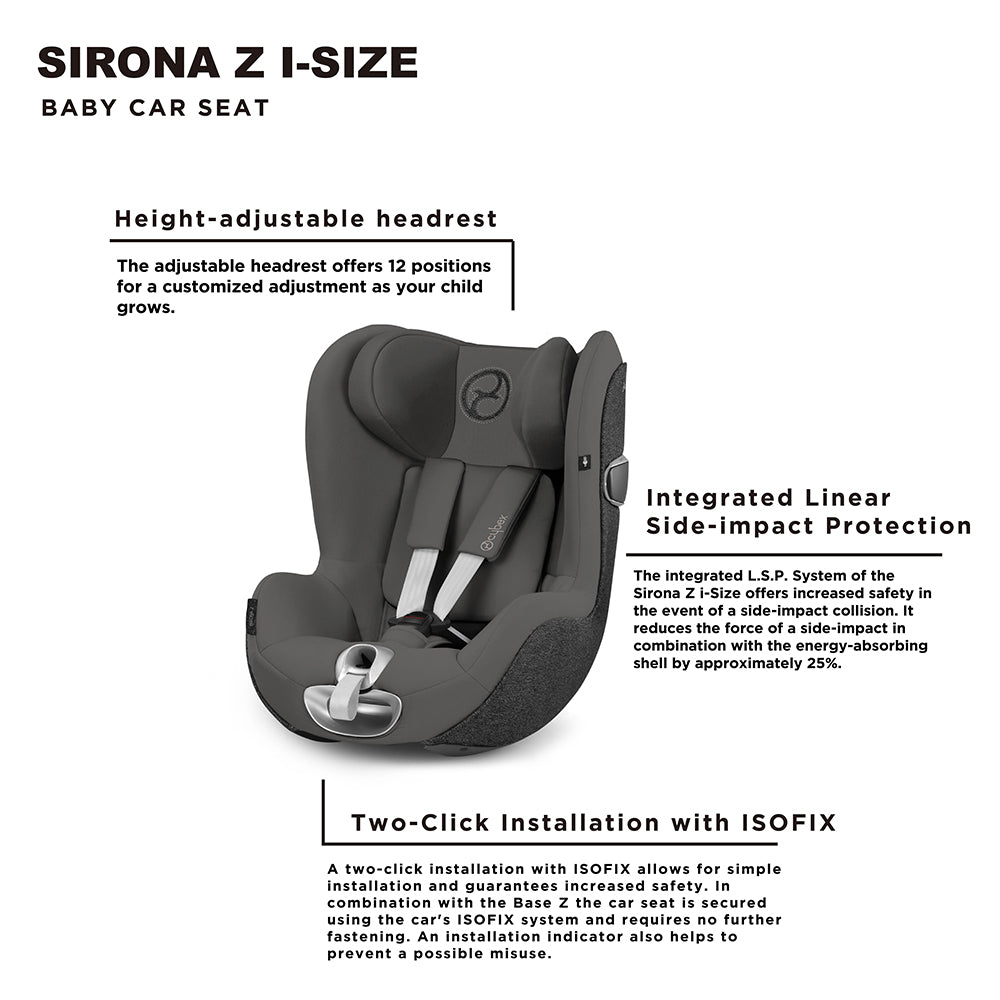 SIRONA Z I-SIZE PLUS - DEEP BLACK *with Base Z* – 0/3 baby Collection