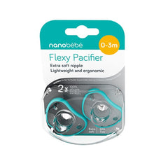 nanobebe Flexy Pacifiers Twin Pack 0-3m  (Teal)