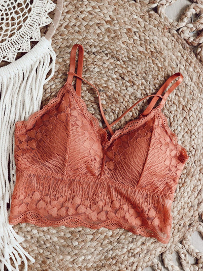 Juliette Deluxe Lace Bralette Coral