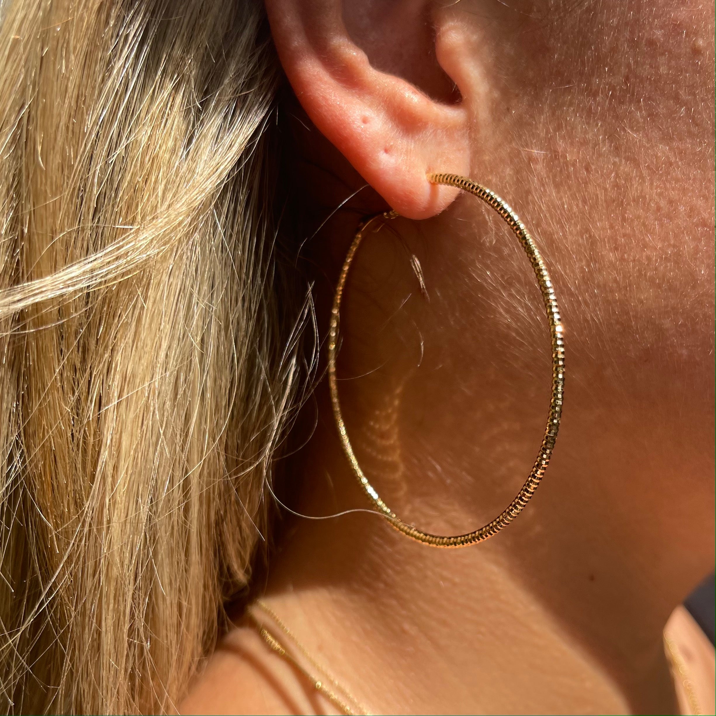 LARGE DIAMOND DUSTED HOOPS