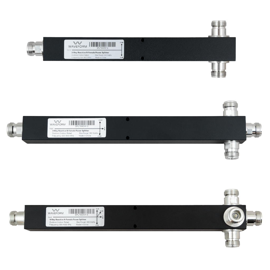 codo Imperio complemento N-Female Reactive Cavity Signal Splitters (2, 3, or 4-Way), 600 - 4000 -  Waveform