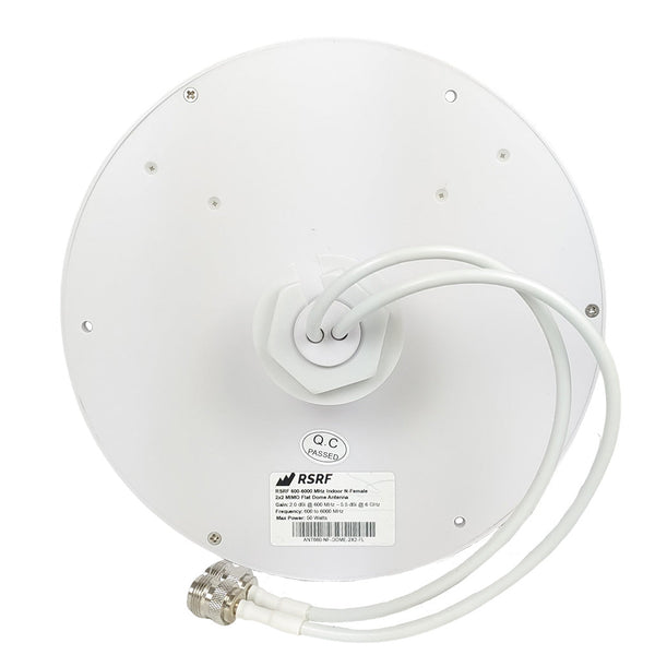 2x2 MIMO Ultra-Flat Dome Antenna with N-Female Connectors, 600-6000 MH ...