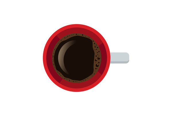 overhead drawing of mug of coffee