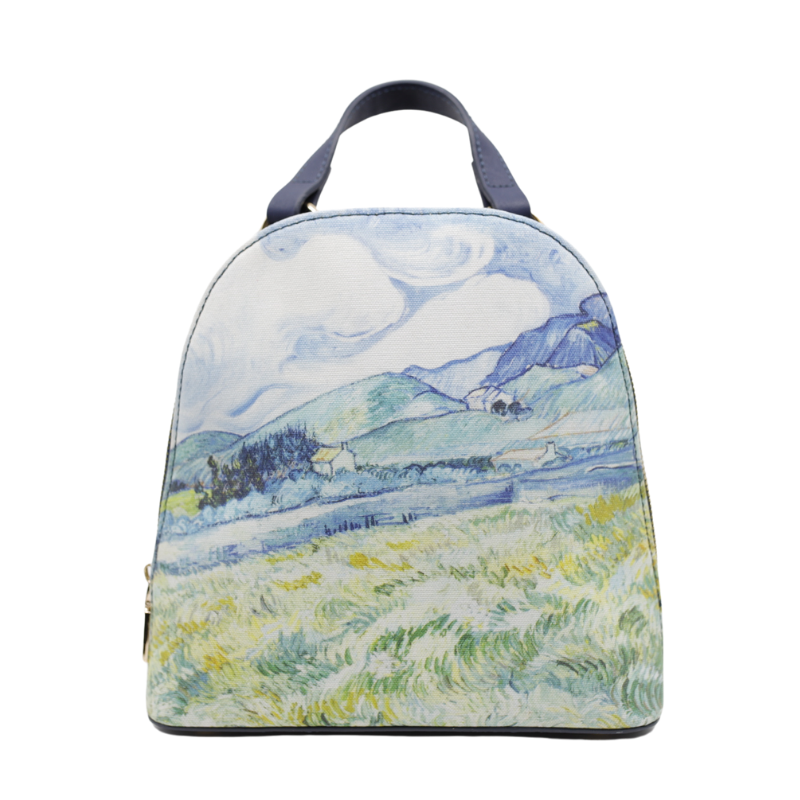 Geanta Dama de mana/umar/rucsac din Piele Ecologica si Material Textil, Model Van Gogh