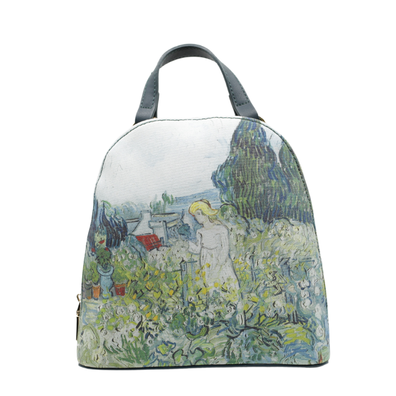 Geanta Dama de mana/umar/rucsac din Piele Ecologica si Material Textil, Imprimeu Van Gogh